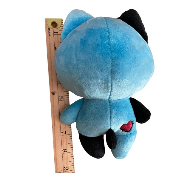 Fukuya PatchPatchFriends 8” Inch Mini CAT Plush Doll Black And Blue button eyes - Picture 4 of 7